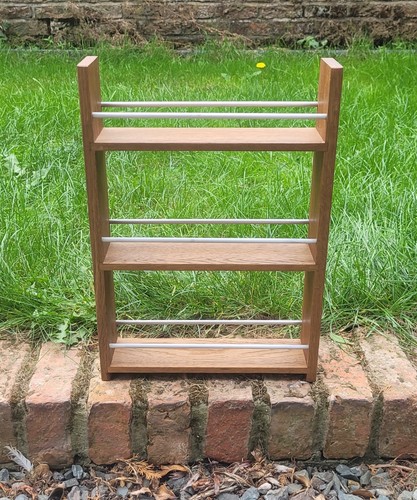 Solid oak spice rack shelves - oak, 3