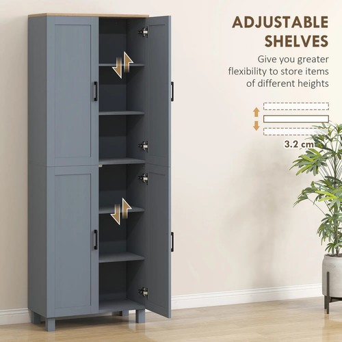 Tall kitchen cupboard - kitchen, grey