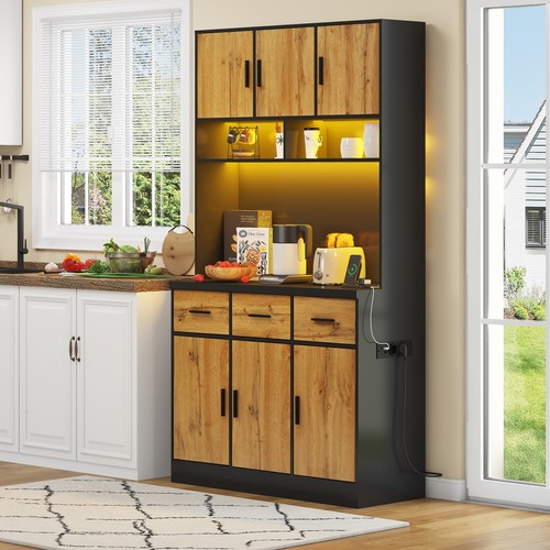 Tall kitchen cabinet wood led - tall,