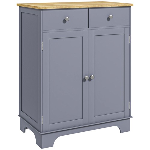 Homcom rubber wood top kitchen - rubber,