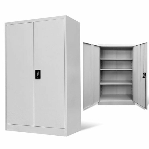 Grey metal storage cabinet - storage, 2