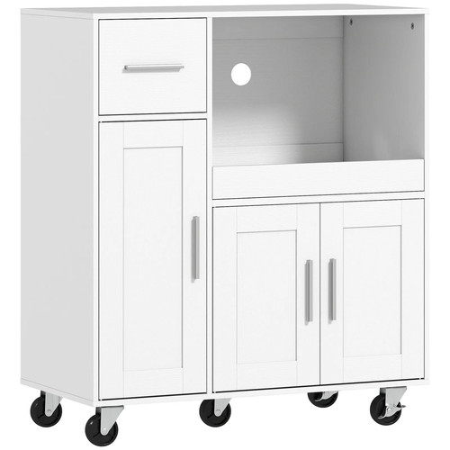 Homcom rolling kitchen cart - rolling,