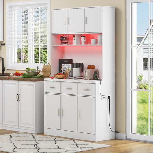 Tall kitchen cabinet white led - tall,