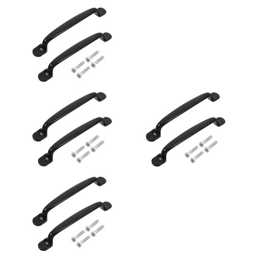 8pcs reusable black - black, aluminum