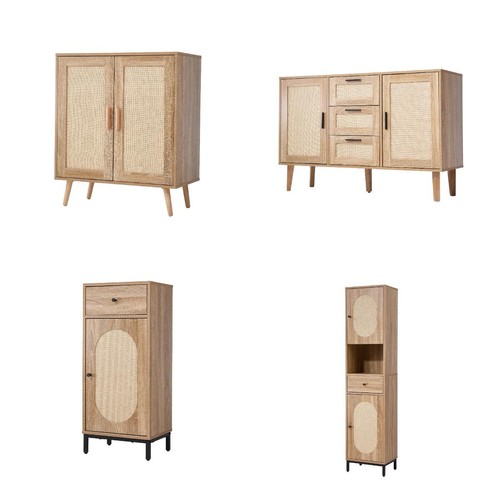 Rattan effect door storage - effect,